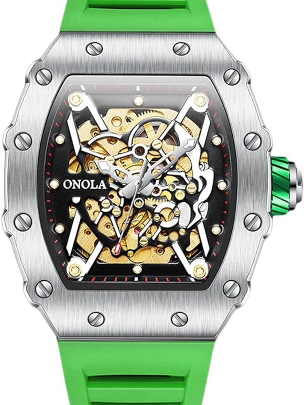 Onola Green Skeleton Dial Sports Watch